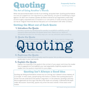 Access Quoting Handout